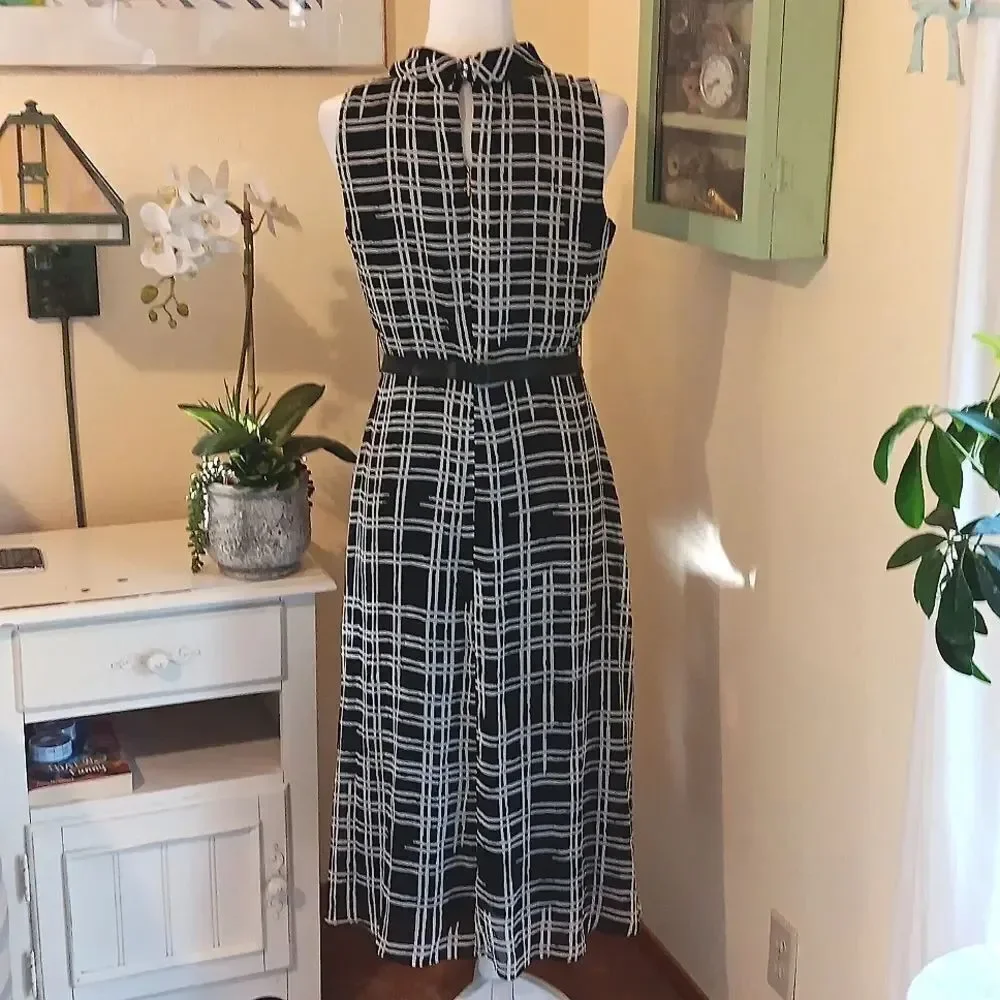 Karl Lagerfeld Black And White Plaid Dress. Career. Professional.